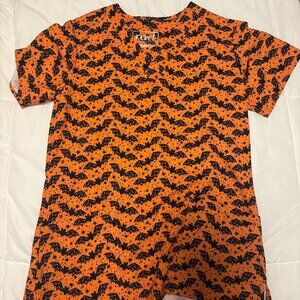 Halloween Bat Scrub Top